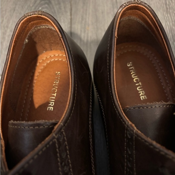 Structure Dorian Brown Leather Wingtip Oxford Dress Shoes 10.5 - Picture 10 of 11